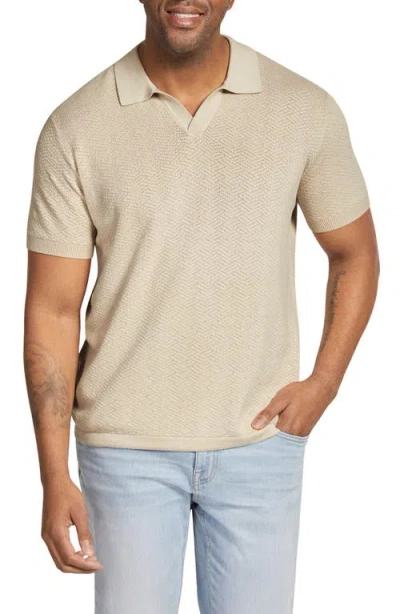 Johnny Bigg Rowan Texture Johnny Collar Polo In Stone