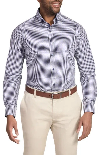 Johnny Bigg Whitely Regular Fit Cotton Gingham Check Button-down Shirt In Navy