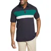 Johnny Bigg Wilson Stripe Cotton Piqué Polo In Navy