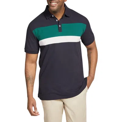 Johnny Bigg Wilson Stripe Cotton Piqué Polo In Navy