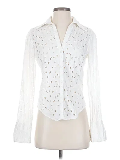 Pre-owned Johnny Cotton Long Sleeve Blouse In White