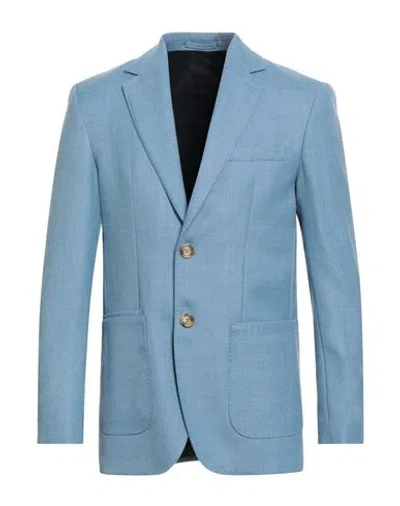 Johnny Lambs Man Blazer Azure Size 38 Polyester, Wool In Blue