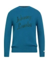 Johnny Lambs Man Sweater Deep Teal Size 3xl Acrylic, Wool, Polyamide, Elastane In Blue