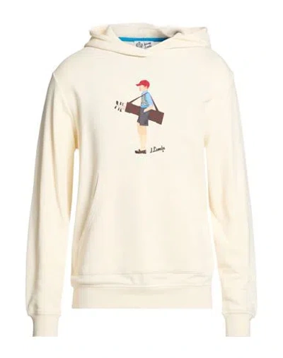 Johnny Lambs Man Sweatshirt Cream Size M Cotton In White