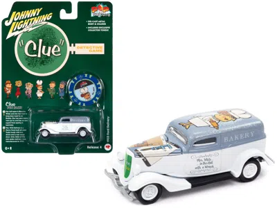Johnny Lightning 1933 Ford Delivery Van White With Gray Top (mrs. White) With Poker Chip Collector's Token "vintage C