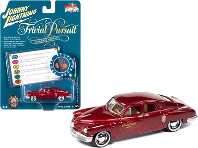 Johnny Lightning 1948 Tucker Torpedo Red Maroon Metallic "tucker: The Man And His Dream" (1988) Movie With Poker Chip