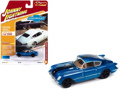 Johnny Lightning 1954 Chevrolet Corvair Concept Car Bright Blue Metallic With Black Stripes "classic Gold Collection"