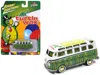 Johnny Lightning 1965 Volkswagen Samba Bus "turtle Wax" White And Green With Graphics "pop Culture" 2025 Release 1 1/ In Multi