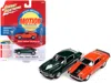 Johnny Lightning 1969 Chevrolet Camaro Zlx Phase Iii Hugger Orange With Black Stripes And 1973 Chevrolet Camaro Phase