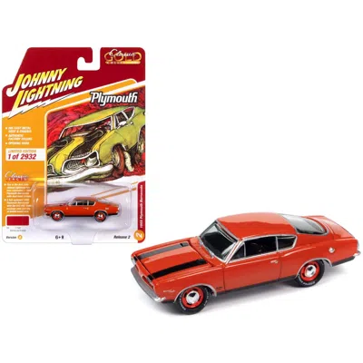 Johnny Lightning 1969 Plymouth Barracuda With Stripes Classic Gold Collection 2023 Release 2 Limited Edition To 2932 