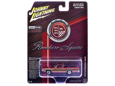 Johnny Lightning 1970 Ford Ranchero Squire Red With Woodgrain Sides "hobby Exclusive" Series Limited Edition To 2520 
