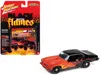 Johnny Lightning 1974 Pontiac Gto Black And Red With Flame Graphics "black With Flames" Series 1/64 Diecast