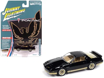 Johnny Lightning 1986 Pontiac Firebird T/a Black With Champagne Gold Accents "muscle Cars Usa" Series 1/64 Diecast