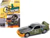 Johnny Lightning 1990s Ford Mustang Race Car #51 Military Green And Dark Silver Metallic "old Crows" "24 Hours Of Lem