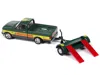 Johnny Lightning 1993 Ford F-150 Pickup Truck Green And Yellow "mayflower" With Tow Dolly "tow & Go" Series 1/64 Diec