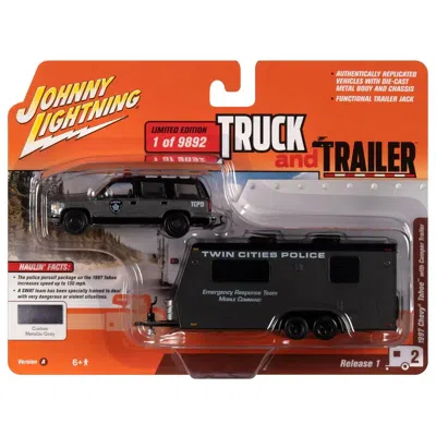 Johnny Lightning 1997 Chevrolet Tahoe Swat Custom 1 By 64 Scale Diecast Model Car Gray Metallic & Black