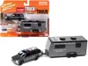 Johnny Lightning 1997 Chevrolet Tahoe "swat" Custom Gray Metallic And Black With "twin Cities Police" Camper Trailer
