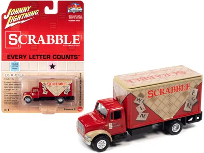 Johnny Lightning 1999 International Cargo Truck Red With Graphics "scrabble" "pop Culture" 2022 Release 2 1/64 Diecas