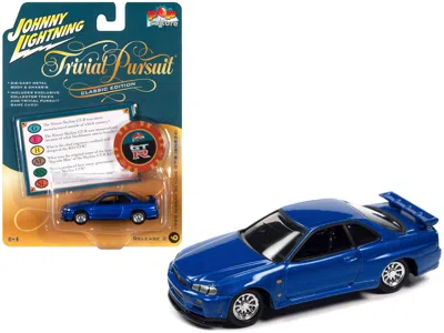 Johnny Lightning 1999 Nissan Skyline Gt-r Rhd (right Hand Drive) Blue Metallic With Poker Chip Collector's Token And