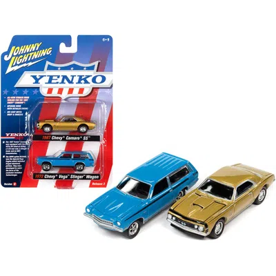 Johnny Lightning 2.75 X 2 In. 1-64 Scale 1967 Chevrolet Camaro Ss & 1972 Chevrolet Vega Stinger Yenko Cars Diecast Mo