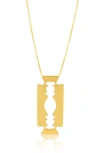 Johnny Nelson Block Blade Pendant Necklace In Gold