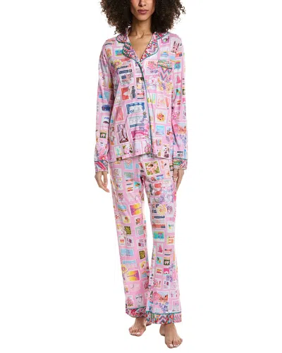 Johnny Was 2pc The Carly Pajama Set In Pink