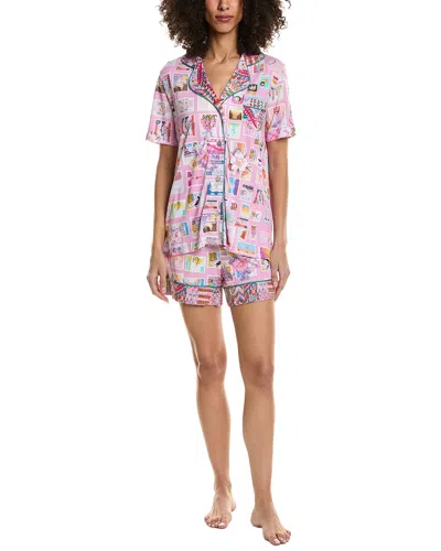Johnny Was 2pc The Short Pajama Set In Multi