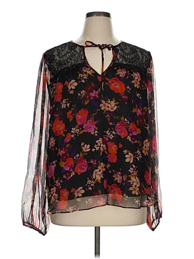 Pre-owned Johnny Was 3/4 Sleeve Blouse In Black