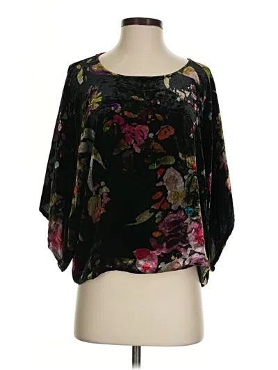 Pre-owned Johnny Was 3/4 Sleeve Blouse In Black