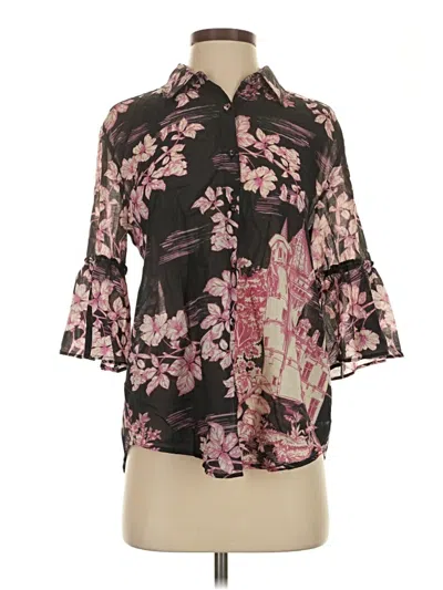 Pre-owned Johnny Was 3/4 Sleeve Blouse In Black