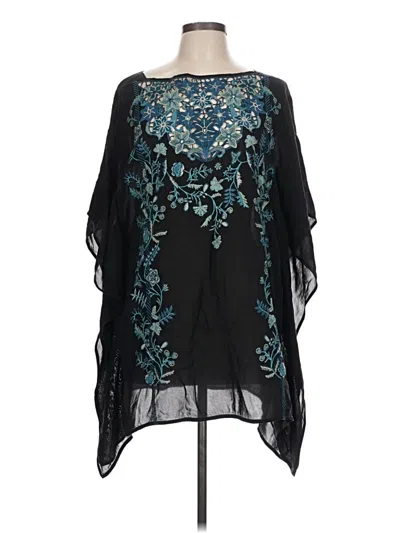 Pre-owned Johnny Was 3/4 Sleeve Blouse In Blue