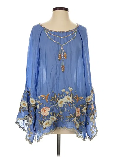 Johnny Was 3/4 Sleeve Blouse In Blue