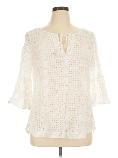 Johnny Was 3/4 Sleeve Blouse In Neutral