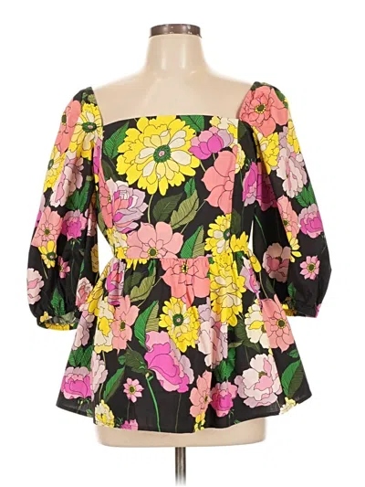 Pre-owned Johnny Was 3/4 Sleeve Blouse In Pink