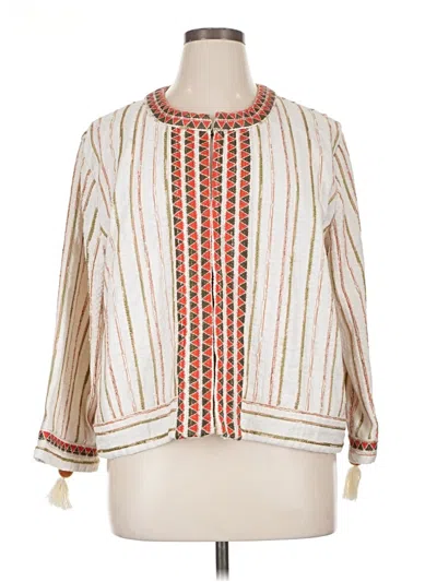 Pre-owned Johnny Was 3/4 Sleeve Blouse In White