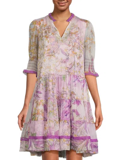 Johnny Was Abbey Tiered Mini Dress In Dallia In Multi