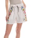 JOHNNY WAS JOHNNY WAS ADELE TRAPUNTO BELTED LINEN SHORT