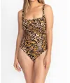Johnny Was Afeni Ruched One Piece Swimsuit In Cheetah In Multi