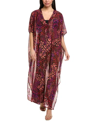 Johnny Was Afeni Silk-blend Maxi Caftan In Red