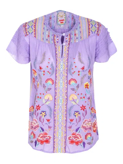 JOHNNY WAS AGNES LAFARET EMBROIDERED SHIRT