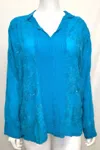 Johnny Was Aimee Ryder Blouse In Blue In Blue