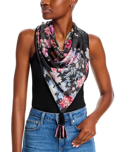 Johnny Was Akki Silk Floral Scarf In Black/multi