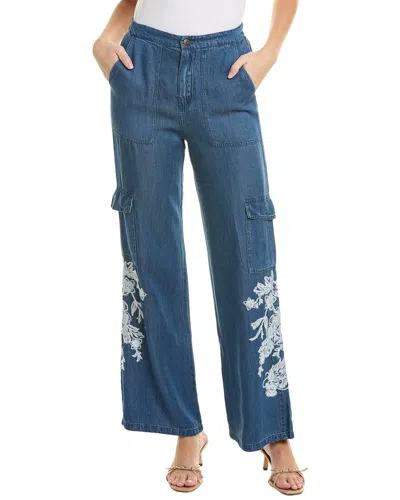 Johnny Was Alicent Denim Cargo Pant In Blue