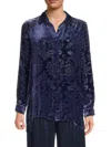Johnny Was Alixa Button Down Shirt - Plus In Saphire Blue In Multi