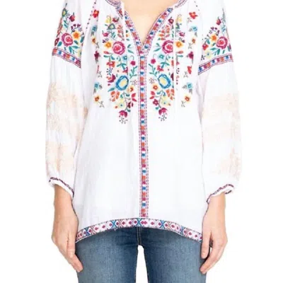 Johnny Was Allegra Peasant Blouse In White