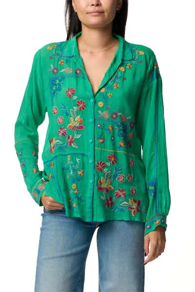 Johnny Was Almeria Zodea Blouse In Bright Green