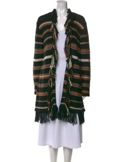 Pre-owned Johnny Was Alpaca Striped Sweater In Black