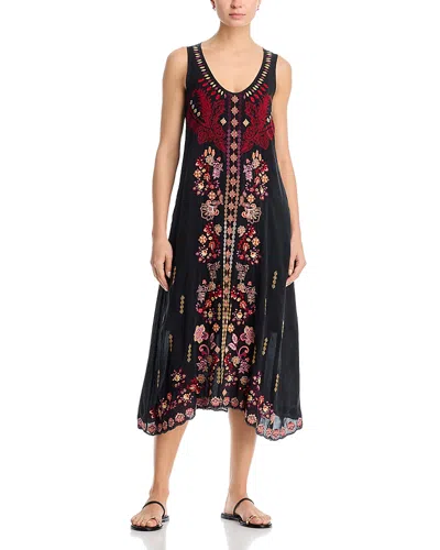 Johnny Was Amiva Slip Dress In Black In Multi