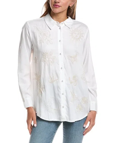 Johnny Was Anabel Oversized Shirt In White