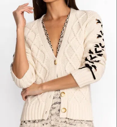 Johnny Was Anessa Bow Peruvian Cotton Cardigan In Ivory In Neutral